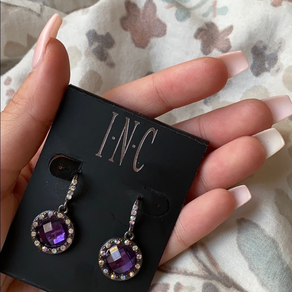 I•N•C Purple Dangle Earrings
